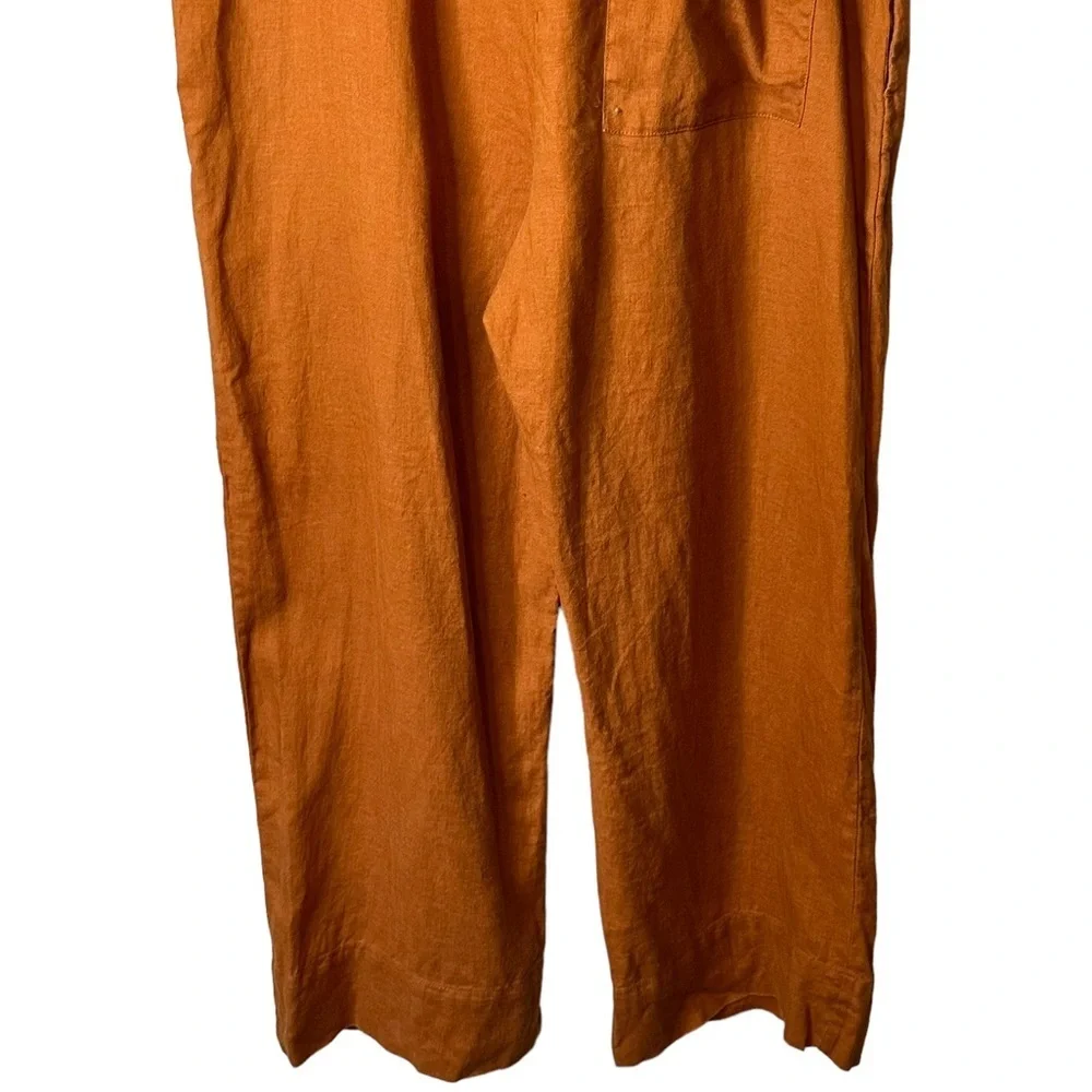Everlane Burnt Orange The‎ Linen Jumpsuit Size 00
